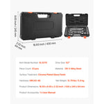 SucceBuy Socket Set 3/8 & 1/4 & 1/2 in Drive Socket Tool Set SAE and Metric Chrome Plated CR-V Alloy Steel for Automotive Repair