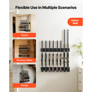 Load image into Gallery viewer, SucceBuy Indoor Gun Rack Steel Wall Mount Rifle and Shotgun Rack 8 Slots for Long Guns with Screws for Home Hunting Cabin Wall - AMOCART

