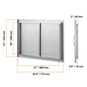 Charger l'image dans la visionneuse de galerie, 【Premium】Amocart BBQ Access Door Double Outdoor Kitchen Stainless Steel Flush Mount Door for BBQ Island Grilling Station Outsid
