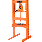 SucceBuy 6/12 Ton Hydraulic H-Frame Garage Floor Adjustable Shop Press with Plates 6/12T Orange for Garage or Professional Shop