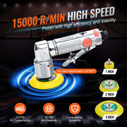 Charger l'image dans la visionneuse de galerie, Mini ponceuse pneumatique orbitale SucceBuy 1"/2"/3" pour polissage automobile, kit de machine à poncer pneumatique haute vitesse
