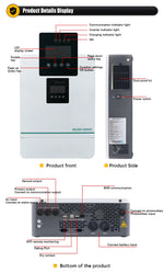 HLTNC Hybrid Solar Inverter 3.6kw 5.5kw 6.5kw 220v Pure Sine Wave Inverter 24V 48V On Grid Solar Charge Home Inversor with WiFi
