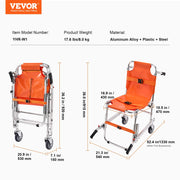 Bild in Galerie-Viewer laden, Amocart 350lbs EMS Stair Climbing Chair Foldable Stair Wheelchair Ambulance Firefighter Evacuation Use for Elderly Disabled
