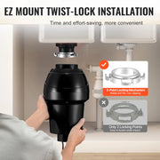 Load image into Gallery viewer, SucceBuy Garbage Disposal 1,1/2,3/4HP Continuous Feed Food Waste Disposer EZ Connect Food Waste Grinding System for Kitchen Sink
