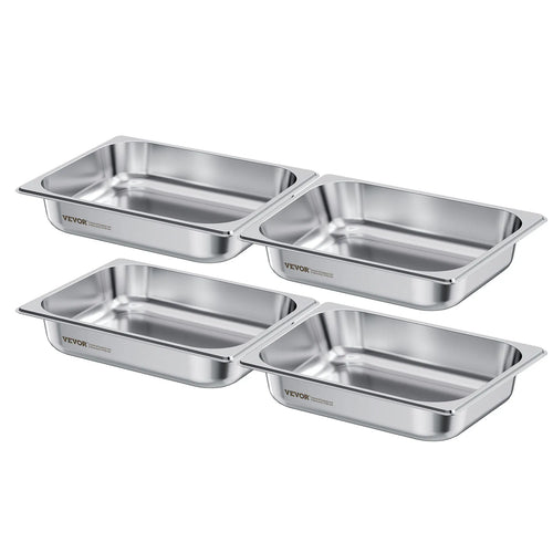 SucceBuy 2 4 6Pack Stainless Steam Hotel Pan 1/2 Size Table Steam Pan 2.5-6inch Deep Anti Jam Restaurant Supplies Catering