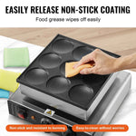 Amocart Dutch Pancake Maker 9PCS Diameter Dorayaki Baker Machine Commercial Electric Poffertjes Grill Non-stick Stainless Steel