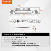 Load image into Gallery viewer, SucceBuy Hydraulic Top Link Cat.1-1 Hydraulic Cylinder with 2 Hoses&amp;G3/8" Check Valve High-Sealing Check Valve Easy Installation
