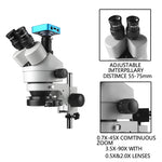 4K 2K 48MP HDMI USB VGA Microscope Camera 7X-45X Simul-Focal Stereo Trinocular Zoom Microscope Set With Auxiliary Objective Lens