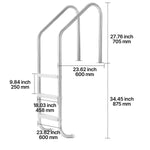 SucceBuy Swimming Pool Ladder Double Handrails Stairs with Non-slip Heavy Duty Steps for 48-54 In Inground & Above-ground Pools