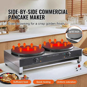 Load image into Gallery viewer, Amocart 16inch Electric Crepe Maker Double Head Commercial Crepe Machine 3400W Flat Plate Crepe Griddle Nonstick Pancake Stove
