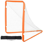 Amocart 4/6FT Lacrosse Goal Small Kids Folding Portable Iron Frame Backyard Training Equipment For Youth Training Orange