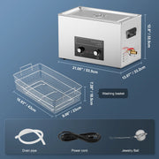 Load image into Gallery viewer, SucceBuy 2/3/6/10/15/30L Ultrasonic Cleaner with Heater Timer for Lab Tools Metal Parts Carburetor Brass Auto Parts Engine Parts
