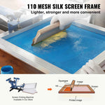 Amocart Screen Printing Kit 2/3 Pieces Aluminum Silk Screen Printing Frames 110 Count Mesh 5 Glitters and Screen Printing
