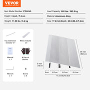 Load image into Gallery viewer, SucceBuy 1in-6in 800lbs Door Threshold Ramp Aluminum Adjustable Modular Cable Protector Ramp for Doorways Wheelchairs Scooters
