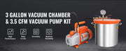 Charger l'image dans la visionneuse de galerie, Amocart Chambre à vide 3GAL/5GAL et kit de pompe 3,5 CFM Kit de chambre de dégazage sous vide avec couvercle en verre=
