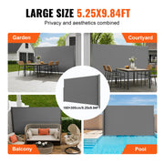 Load image into Gallery viewer, Amocart Retractable Side Awning Outdoor Privacy Polyester Water-proof Retractable Patio Screen UV 30+ Room Divider Wind Screen

