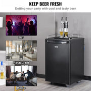 Load image into Gallery viewer, SucceBuy 152L Stainless Steel Beer Kegerator Draft Beer Dispenser Adjustable Faucet Regulator Keg Refrigerator Dual Tap for Home
