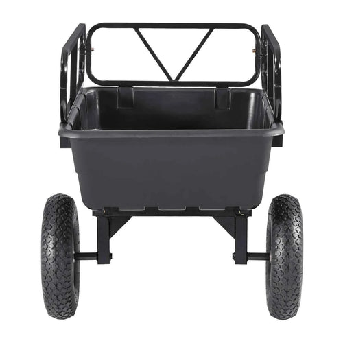 Amocart Garden Utility Trailer 10 Cu. Ft 500lbs ATV UTV Hauling Trailer Tow Behind Poly Dump Cart with 16