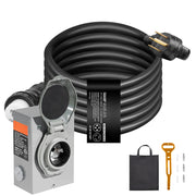 Charger l'image dans la visionneuse de galerie, Amocart 50Amp Generator Cord &amp; Power Inlet Box Kit NEMA 14-50P/SS2-50R STW 6/3+8/1 AWG Power Cord with Lock Connector for RV
