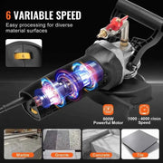 Bild in Galerie-Viewer laden, SucceBuy Wet Polisher 800W 4inch Concrete Grinder Wet Grinder Machine for Marble Granite Stone Rock Tile Equipped W/ GFCI Switch
