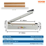 Amocart 8/12/16in Impulse Poly Bag Sealer Manual Heat Sealing Machine with Adjustable Heating Mode for Plastic Mylar PE PP Bags