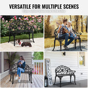 Charger l'image dans la visionneuse de galerie, Outdoor Bench Wooden Metal Garden Bench for Outdoors 480 lbs Load Capacity Bench Outdoor Garden Park Bench
