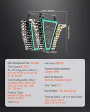 Load image into Gallery viewer, Amocart Combination Wrench Set 24/30-Piece Ratcheting Wrench Set with Organizer Rack Cr-V Steel Wrench Set SAE  Metric
