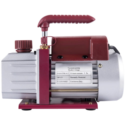 Amocart 4.5CFM 1/3HP  HVAC Refrigerant Vacuum Pump Refrigeration Single-Stage Set for Household Air Conditioning Vacuum Packing