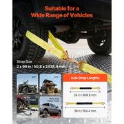 Load image into Gallery viewer, Amocart Wheel Chock Tie-Down Kit Car Tie Down Kit with Break Strength 10009lbs Working Load 3333lbs for ATV UTV &amp; Pickup Trucks
