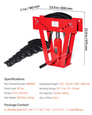 Load image into Gallery viewer, SucceBuy Hydraulic Pipe Bender 16 Ton Manual Copper Exhaust Pipe Bending Machine Heavy-Duty Pipe Tube Bender for Piping Railing - AMOCART
