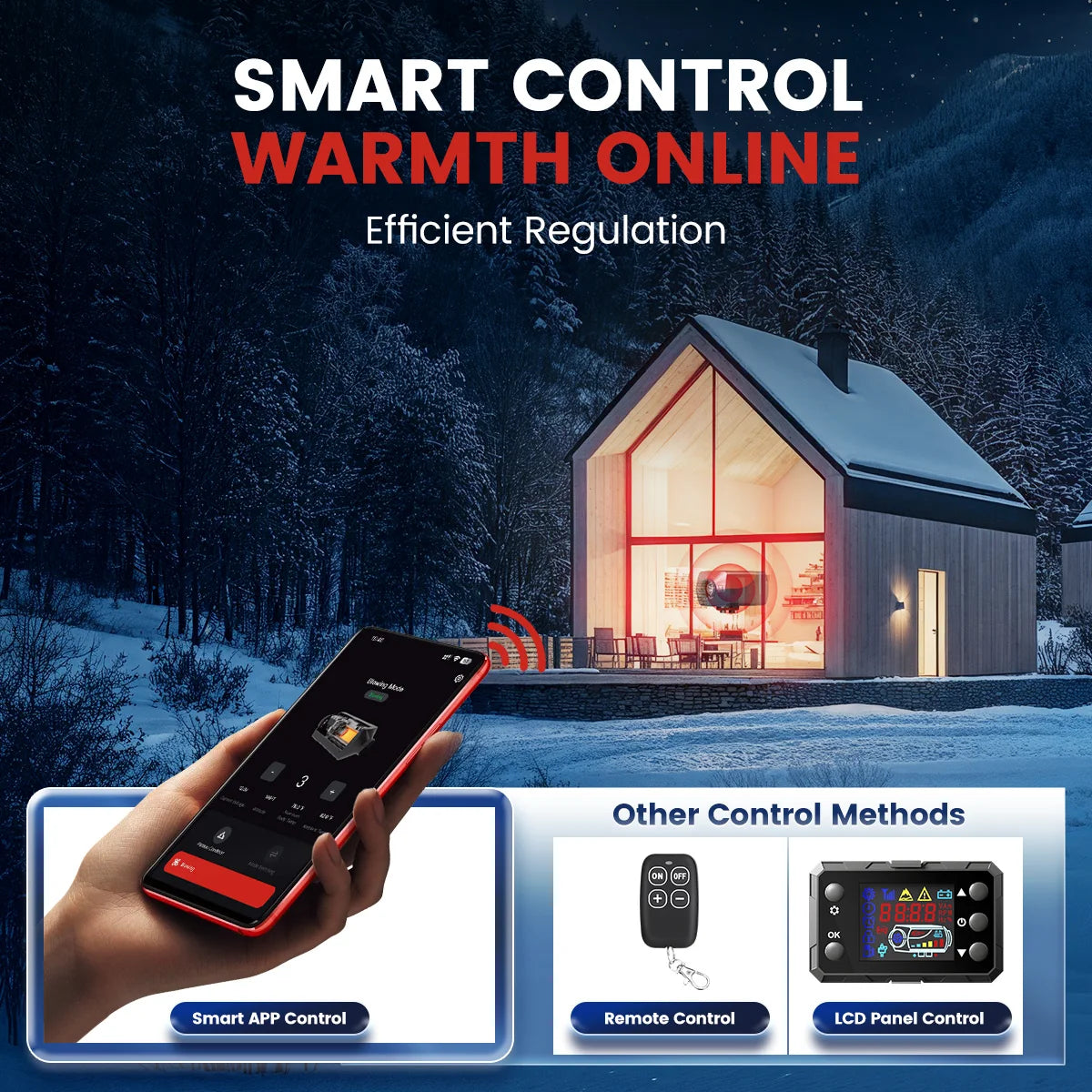 KROAK 8KW 12V Air Diesel Parking Heater Car Heater With Remote Control LCD Monitor For RV Motorhome Trailer Trucks Boats Amocart