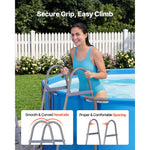 SucceBuy Above Ground Pool Ladder A-Frame Swimming Pool Stairs for 33/36/42/48/52 inch High Wall with Non-Slip Sturdy Wide Step