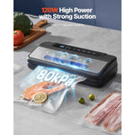 Amocart 80Kpa 120W Electric Vacuum Sealer Machine 7-in-1 Wet Food Sealer with Free 10pcs Vacuum Bags for Kitchen Food Storage