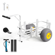 Load image into Gallery viewer, SucceBuy 200LBS Foldable Beach Fishing Cart with Carbon Steel Frame 13in PU Balloon Tires &amp; 7 Rod Holders for Outdoor Activities - AMOCART
