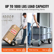 Load image into Gallery viewer, SucceBuy Aluminum Folding Hand Truck Heavy Duty Industrial Collapsible Dolly Cart for Moving in Warehouse Supermarket
