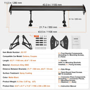 Load image into Gallery viewer, SucceBuy GT Wing Car Spoiler 43.3 inch Universal Spoiler with Single Deck Adjustable weight Aluminum Car Rear Spoiler Wing
