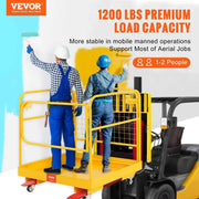 Load image into Gallery viewer, SucceBuy 1200lbs Forklift Safety Cage Folding Security Platform with Lockable Swivel Wheels Holds 1 to 2 Adults for Aerial Work
