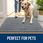 Dog Door Mat for Muddy Paws 48x30, Absorbs Moisture and Dirt, Absorbent Non-Slip Washable Doormat, Quick Dry Chenille Mud Mat