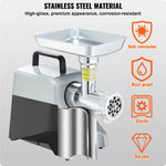 Amocart Electric Meat Grinder 5 Lb/Min Industrial Meat Mincer with Blade Grinding Plate Sausage Stuffing Blade and 3 Tubes