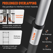 Load image into Gallery viewer, SucceBuy Telescoping Ladder 12.5 FT Aluminum One-Button Retraction Collapsible Extension 375 LBS Capacity w/Non-Slip for Home RV

