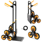 Amocart 440/770 lbs Folding Hand Truck Dolly with 6 Wheels & 2 Elastic Ropes Stair Climbing Cart for Shopping Moving Warehouse