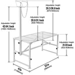 SucceBuy Goat Sheep Stand 51x23in Livestock Stand Metal Livestock Milking and Shearing Stand 21" to 33" Adjustable Height White