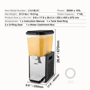 Load image into Gallery viewer, SucceBuy 1/2 Tanks Commercial Beverage Dispenser 10L/12L/18L Per Tank Juice Dispenser Stainless Steel Ice Tea Drink Machine
