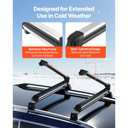 Load image into Gallery viewer, SucceBuy Ski &amp; Snowboard Roof Rack Carry up to 6 Pairs of Skis or 4 Snowboards 2 PCS Aluminum Universal Car Roof Rack Top Holder - AMOCART
