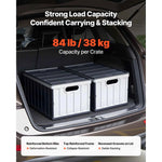 Amocart 2/3Packs 65L Plastic Collapsible Storage Bins Stackable Folding Crates Containers Space-Saving Basket for Home Organize
