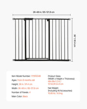 Load image into Gallery viewer, SucceBuy Baby Gate 28/30/36 Inches High Dog Gate Easy Step Walk Thru Child Pet Security Pressure Mount Kit Wall Cups Doorways
