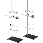 Charger l'image dans la visionneuse de galerie, Amocart Lab Stand Support Laboratory Retort 2 Sets Steel Lab Stand 23.6" Rod Includes Flask Clamps Burette Clamps&amp;Cross Clamps
