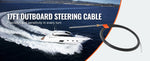 Amocart Boat Steering Cable 17 Feet Outboard Marine Rotary Steering Cable 1/2 Ton High Tensile Strength Universal Compatibility