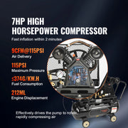 Load image into Gallery viewer, SucceBuy 7HP/15HP Gas Power Air Compressor 10/20/30 Gallon Air Compressor Tank 115PSI Max Pressure for Construction Workshop - AMOCART
