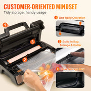 Load image into Gallery viewer, SucceBuy 90Kpa 130W Vacuum Sealer Food Packaging Machine with Free 10pcs Vacuum bags for Household Kitchen Vacuum Food Sealing - AMOCART
